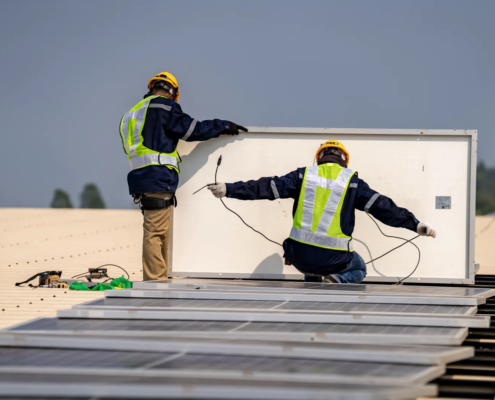 On-site solar installation at a plant showcasing green incentives for manufacturing