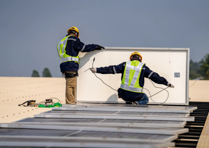 On-site solar installation at a plant showcasing green incentives for manufacturing