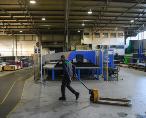 Production floor of mid sized manufacturers expanding operations